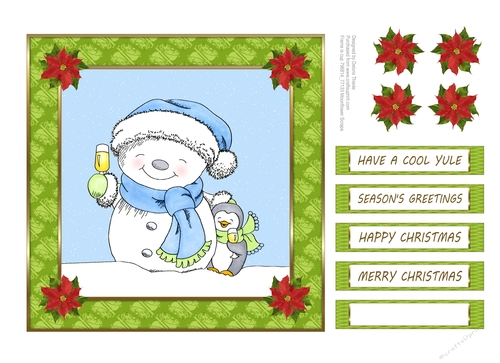 Snowman Cheers Holiday Topper 2