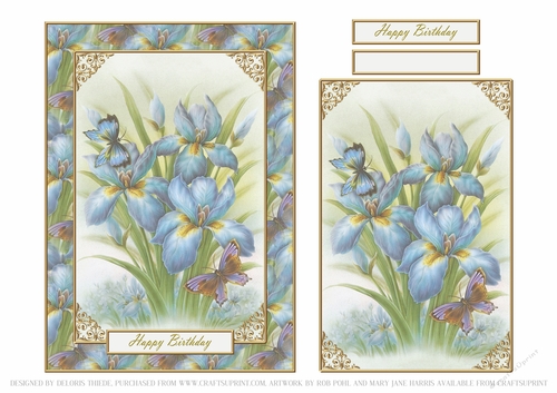 Lovely Rob Pohl Iris Birthday Topper