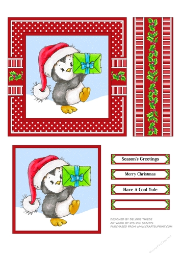Cute Penguin Holiday Topper 2