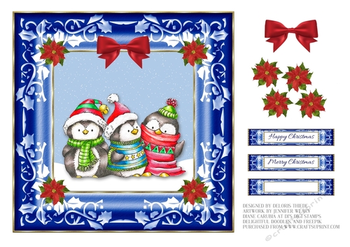 Cute Penguin Pals Holiday Topper
