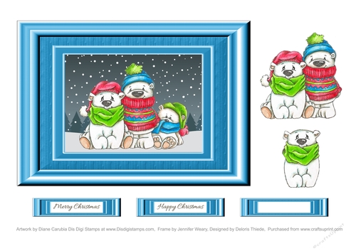Cute Polar Bear Pals Holiday Topper