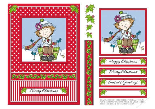 Cute Sassy Sally And Her Bluebird Pals Holiday Topper