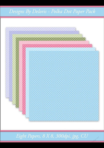 Polka Dots Paper Pack (Matches Floral Family Color Palette Frames)