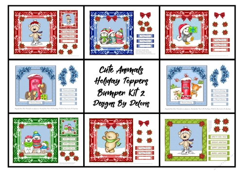 Cute Animals Holiday Toppers Bumper Kit 2