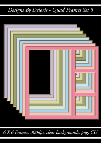 Quad Frames Set 5 (Floral Family Color Palette)