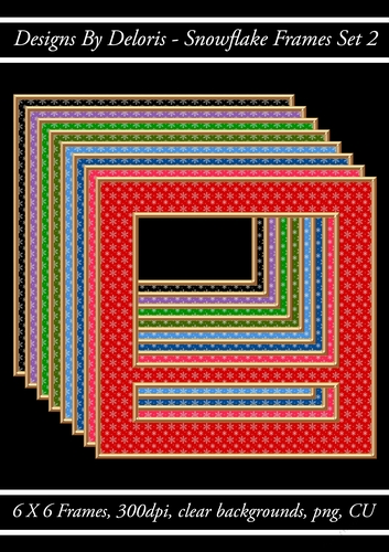 Snowflake Frames Set 2 (Holiday Color Palette)