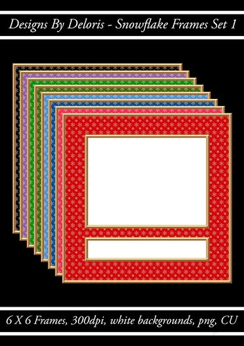 Snowflake Frames Set 1 (Holiday Color Palette)