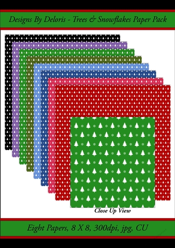 Christmas Trees N Snowflakes Paper Pack (Holiday Colors Palette)