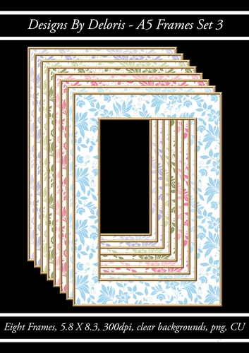 A5 Frames Set 3 (Floral Family Color Palette)