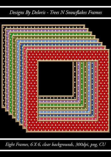 Christmas Trees N Snowflakes Frames (Holiday Colors Palette)