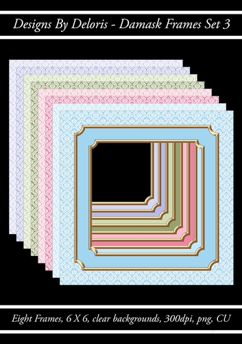 Damask Frames Set 3 (Floral Family Color Palette)
