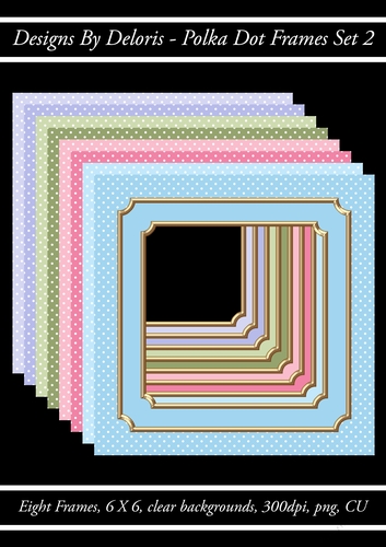 Polka Dot Frames Set 2 (Floral Family Color Palette)