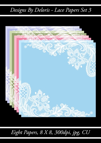 Lace Papers Set 3 (Floral Family Color Palette)