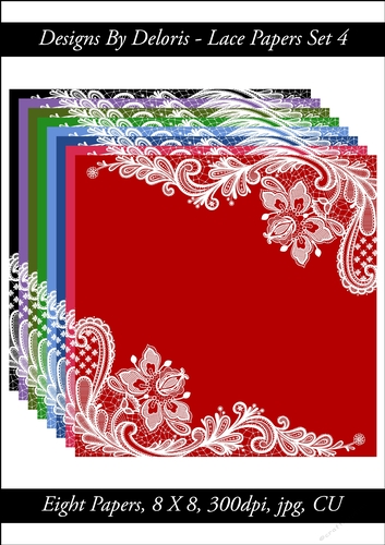 Lace Papers Set 4 (Holiday Color Palette)
