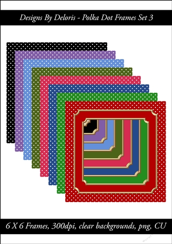 Polka Dot Frames Set 3 (Holiday Color Palette)