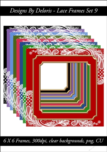 Lace Frames Set 9 (Holiday Colors Palette)