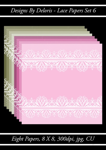 Lace Papers Set 6 (Regal Rose Color Palette)
