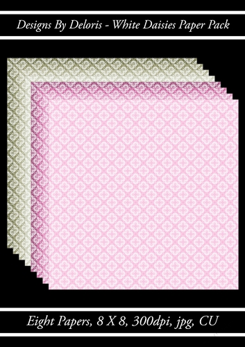 White Daisies Paper Pack (Regal Rose Color Palette)