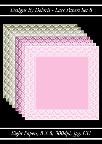 Lace Papers Set 8 (Regal Rose Color Palette)
