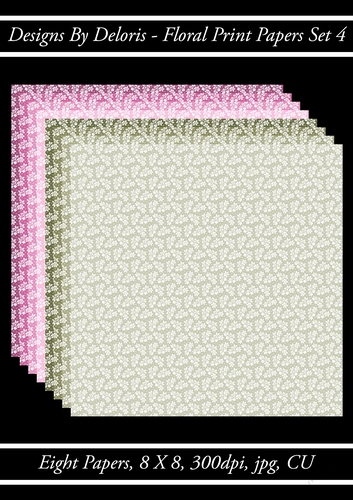 Floral Print Papers Set 4 (Regal Rose Color Palette)