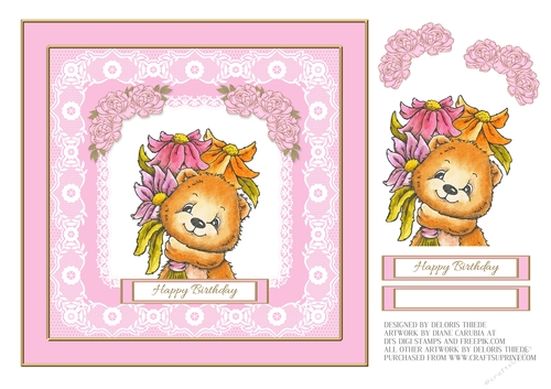 Beary Cute Bear Birthday Topper
