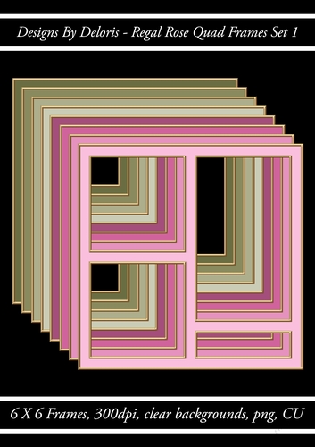 Regal Rose Quad Frames Set 1 (Regal Rose Color Palette)