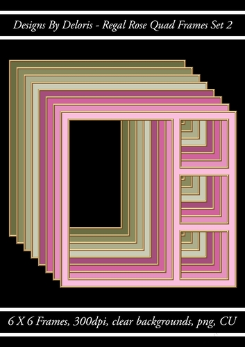 Regal Rose Quad Frames Set 2 (Regal Rose Color Palette)