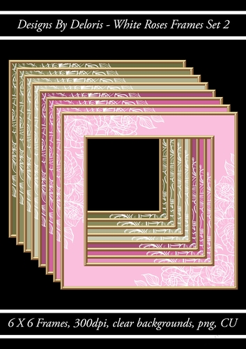 White Roses Frames Set 2 (Regal Rose Color Palette)