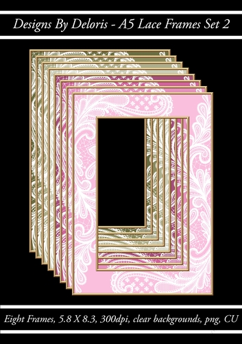 A5 Lace Frames Set 2 (Regal Rose Color Palette)