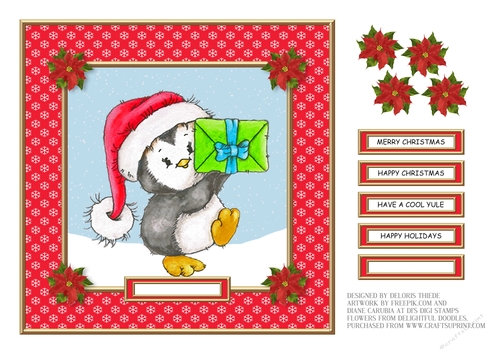 Cute Little Penguin Holiday Topper