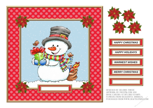 Cute Little Snowman Holiday Topper 2