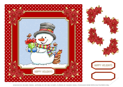 Cute Little Snowman Holiday Topper 10
