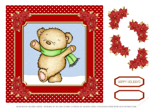 Cute Little Bear Holiday Topper