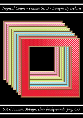 Frames Set 3 Polka Dots (Tropical Colors Palette)