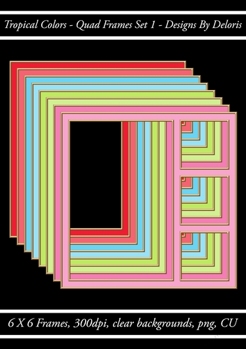 Quad Frames Set 1 (Tropical Colors Palette)
