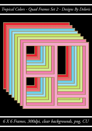 Quad Frames Set 2 (Tropical Colors Palette)