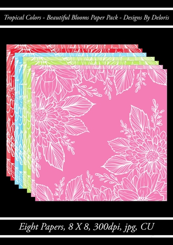 Beautiful Blooms Paper Pack (Tropical Colors Palette)