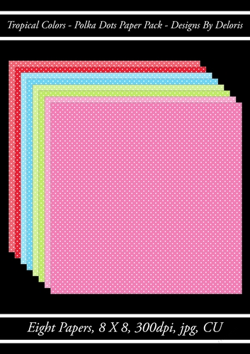 Polka Dots Paper Pack (Tropical Colors Palette)