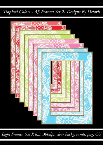 A5 Frames Set 2 (Tropical Colors Palette)