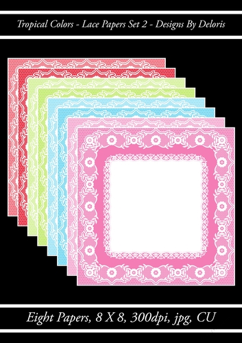 Lace Papers Set 2 (Tropical Colors Palette)