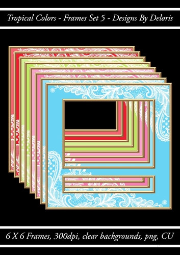 Frames Set 5 (Tropical Colors Palette)