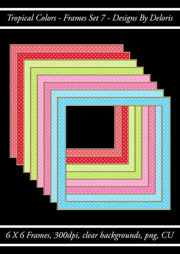 Frames Set 7 Polka Dots (Tropical Colors Palette)