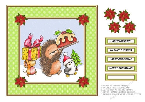 Cute Christmas Critters Holiday Celebration Topper