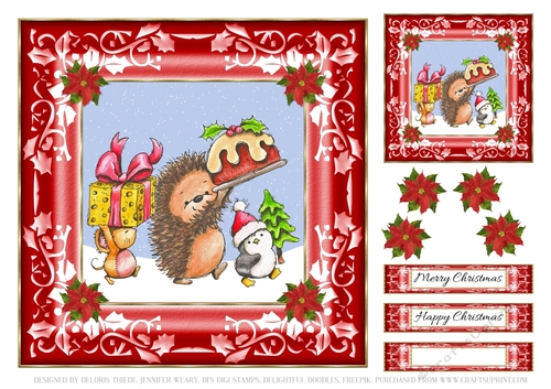 Cute Little Critters Celebrating Christmas