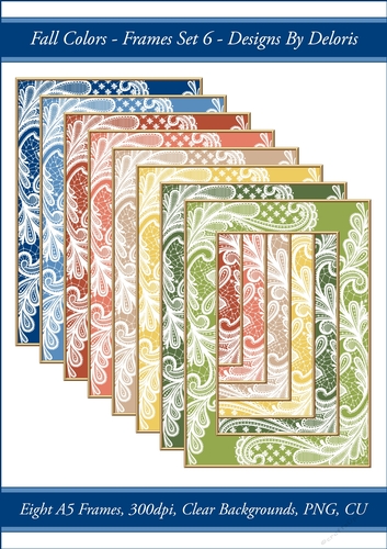 A5 Lace Frames Set 6 (Fall Color Palette)