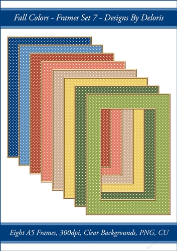 A5 Polka Dot Frames Set 7 (Fall Colors Palette)