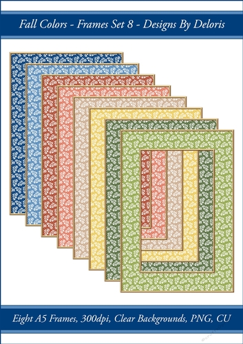 A5 Floral Frames Set 8 (Fall Colors Palette)