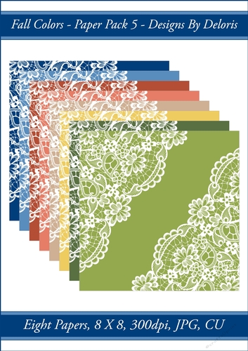 Fall Colors - Lace Paper Pack 5 (Fall Colors Palette)