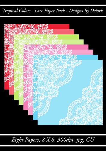 Tropical Colors Lace Paper Pack (Tropical Colors Palette)