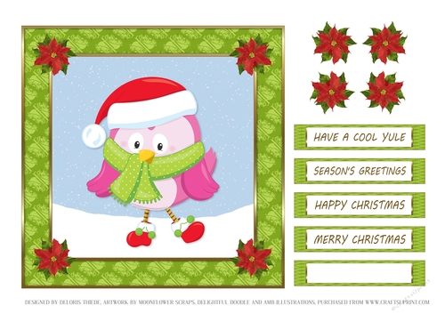 Cute Bundled Up Christmas Owl